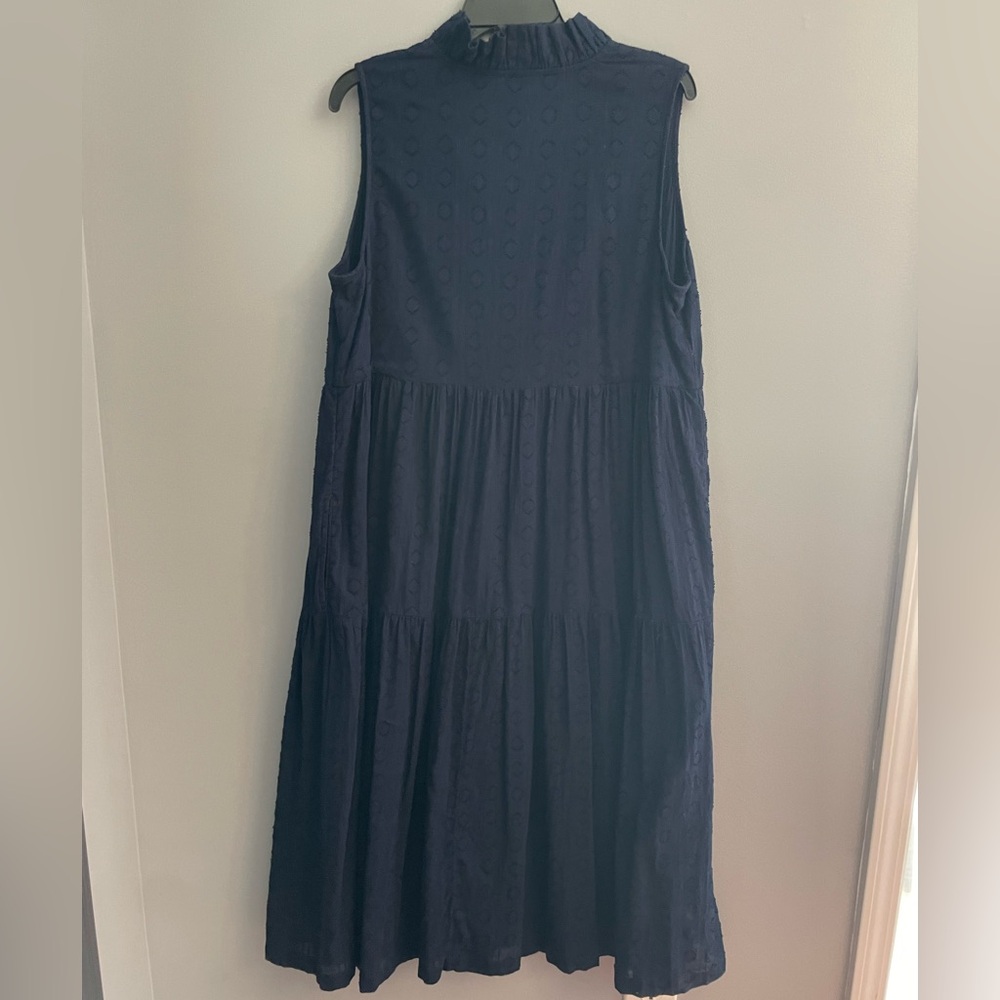 Crown & Ivy Navy Tiered Lined Midi Dress - Picture 2 of 8
